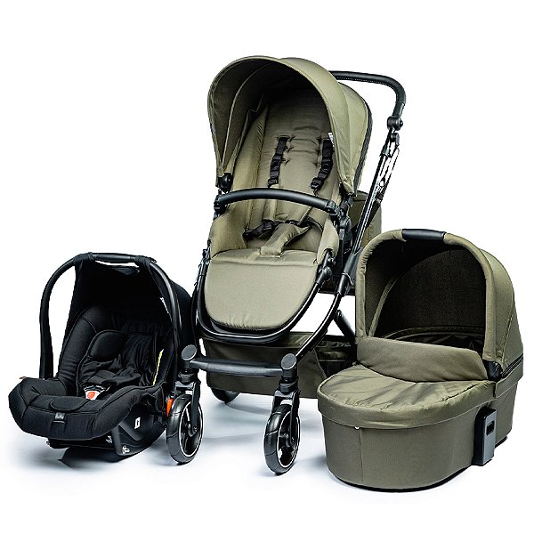 Carrinho de Bebê Como 4  (com Moisés + Bebê Conforto + Adaptador + Bolsa) - ABC Design - Cor: Olive