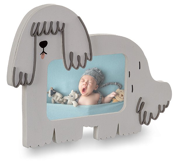 Porta-Retrato Cachorro Branco Decorativo - Au Au - 109071