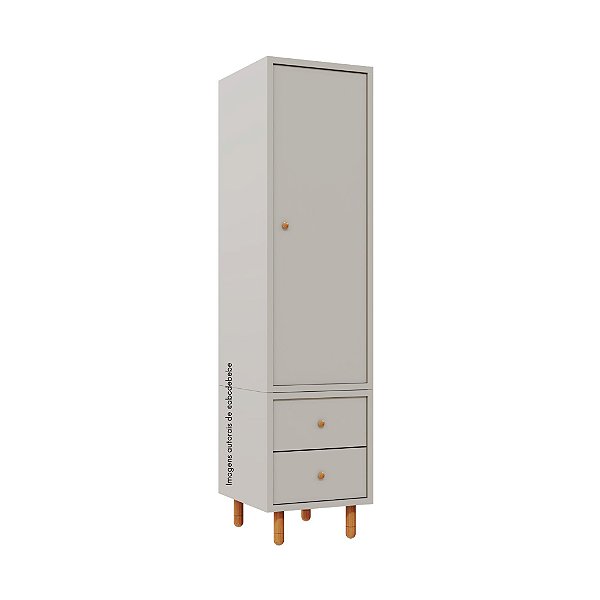 Armário Modular 1 Porta -  Pés Joy - Cinza
