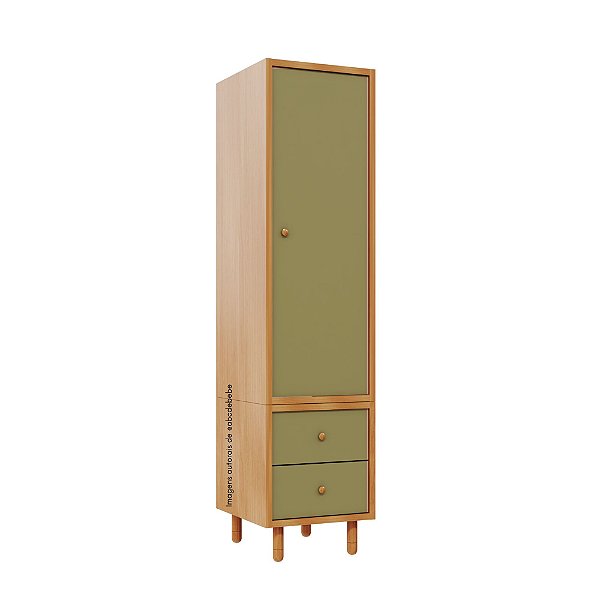Armário Modular 1 Porta -  Pés Joy - Madeira Cacto