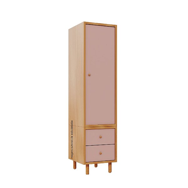 Armário Modular 1 Porta -  Pés Joy - Madeira Rose