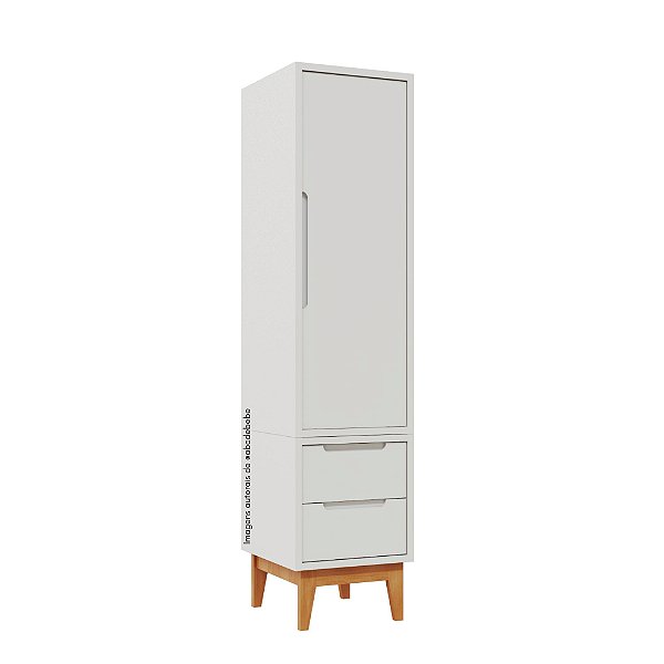 Armário Modular 1 Porta -  Pés Bo - Branco