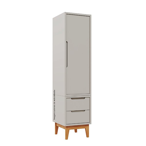 Armário Modular 1 Porta -  Pés Bo - Cinza