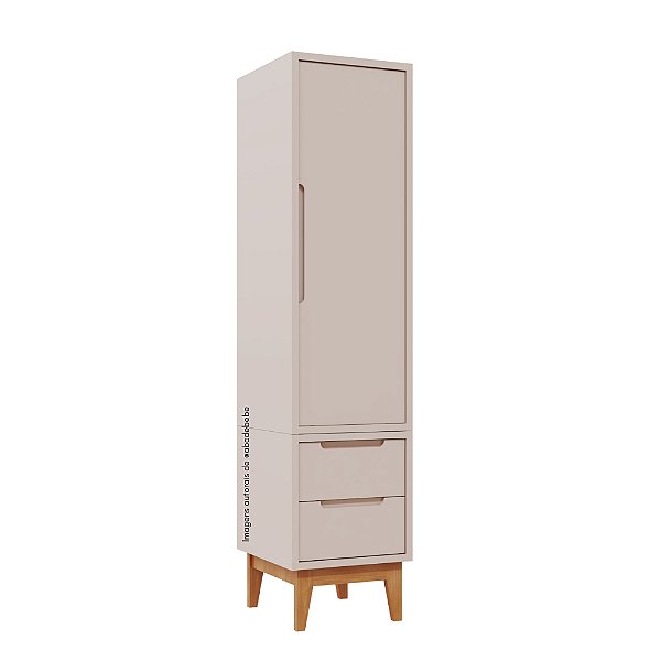 Armário Modular 1 Porta -  Pés Bo - Rosa Old