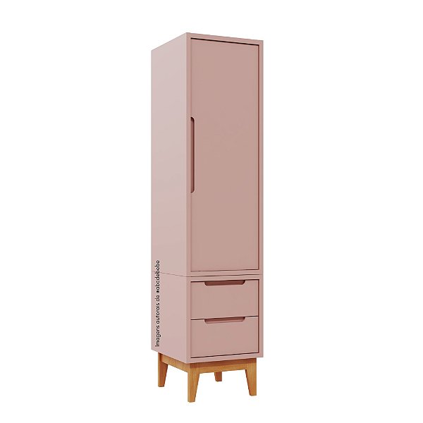 Armário Modular 1 Porta -  Pés Bo - Rose