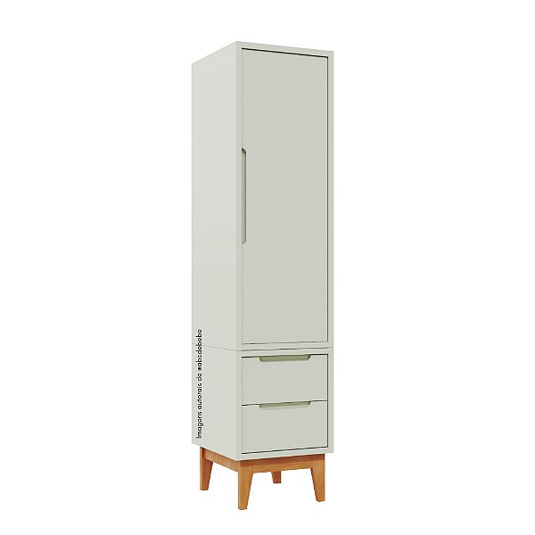 Armário Modular 1 Porta -  Pés Bo - Verde Old