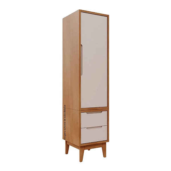 Armário Modular 1 Porta -  Pés Bo - Madeira Rosa Old
