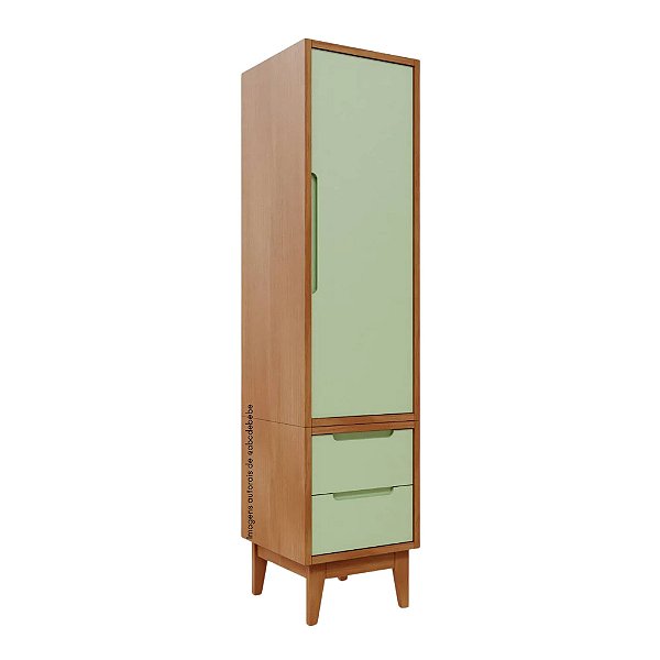 Armário Modular 1 Porta -  Pés Bo - Verde Old