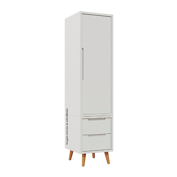 Armário Modular 1 Porta -  Pés Sonhos - Branco