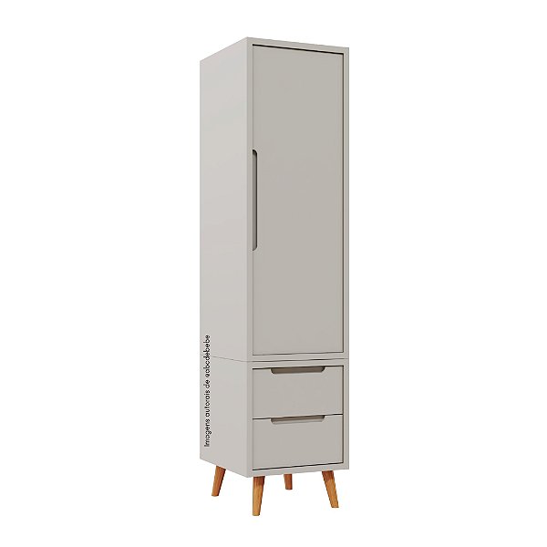 Armário Modular 1 Porta -  Pés Sonhos - Cinza