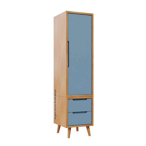 Armário Modular 1 Porta -  Pés Sonhos - Azul Sereno