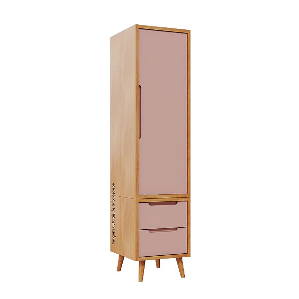 Armário Modular 1 Porta -  Pés Sonhos - Rose