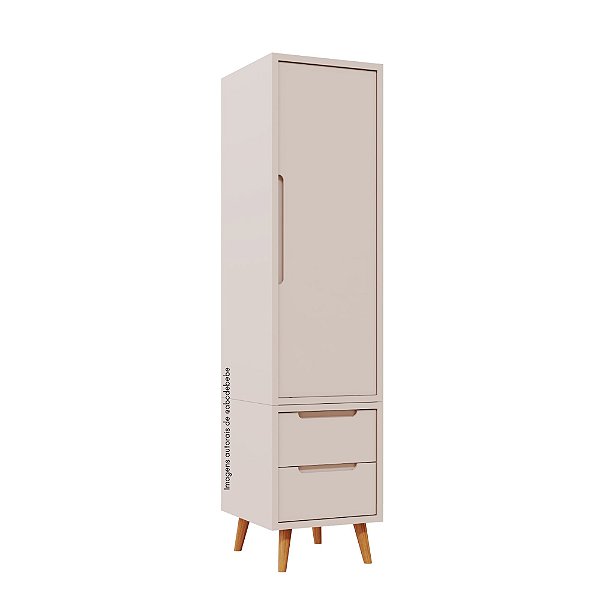Armário Modular 1 Porta -  Pés Sonhos - Rosa Old