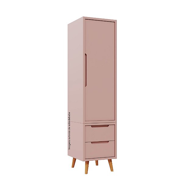 Armário Modular 1 Porta -  Pés Sonhos - Rose
