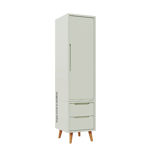Armário Modular 1 Porta -  Pés Sonhos - Verde Old