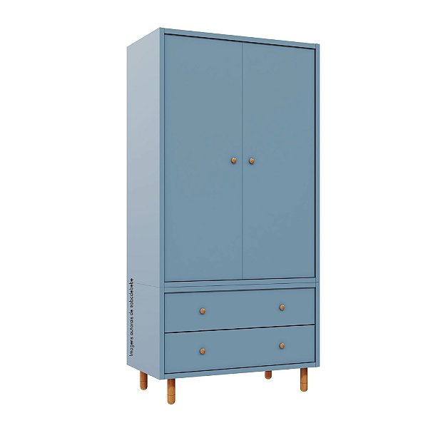 Armário Modular 2 Portas -  Pés Joy - Azul Sereno