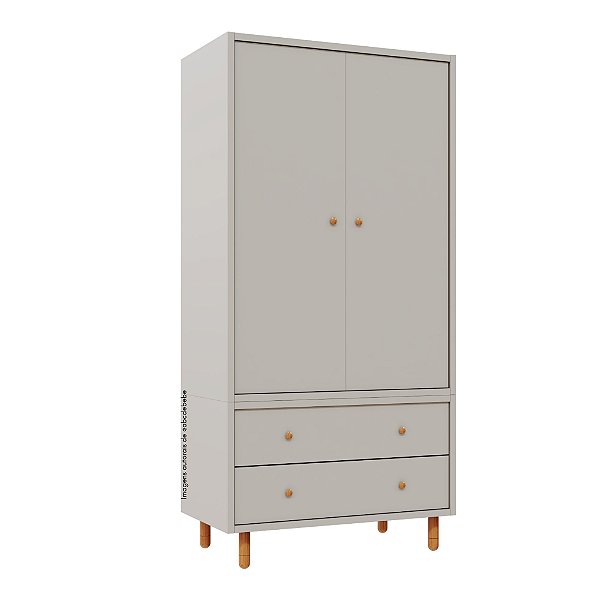 Armário Modular 2 Portas -  Pés Joy - Cinza
