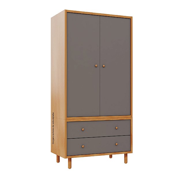 Armário Modular 2 Portas -  Pés Joy - Madeira Fendi
