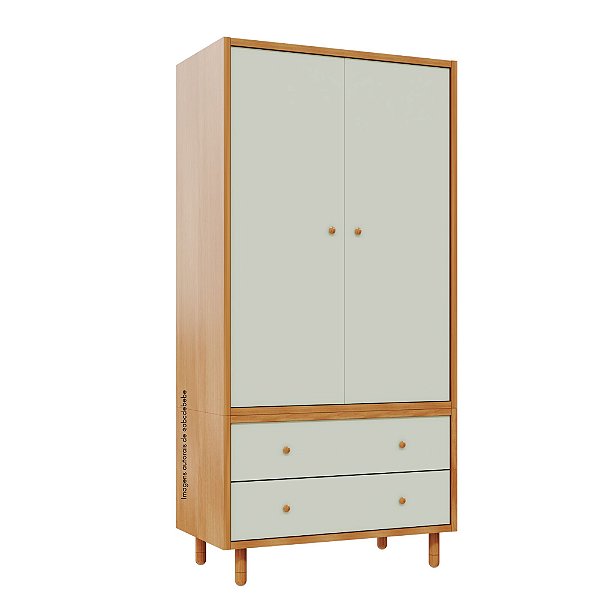 Armário Modular 2 Portas -  Pés Joy - Madeira Verde Old