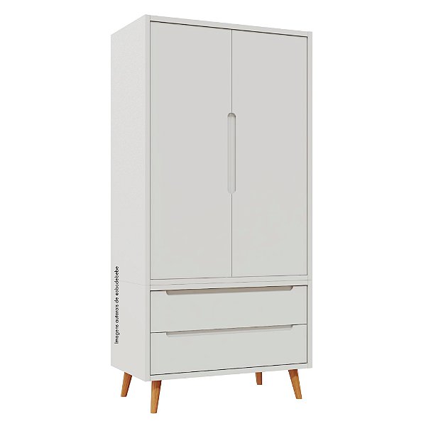 Armário Modular 2 Portas -  Pés Sonhos - Branco