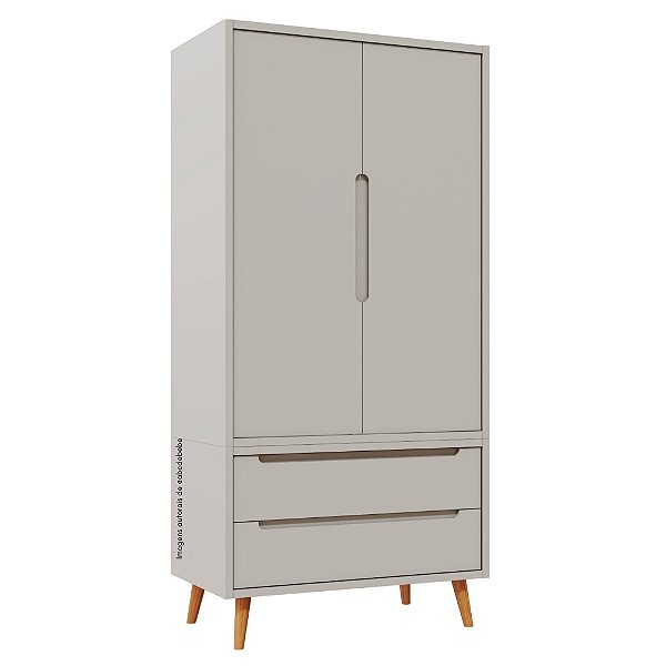 Armário Modular 2 Portas -  Pés Sonhos - Cinza