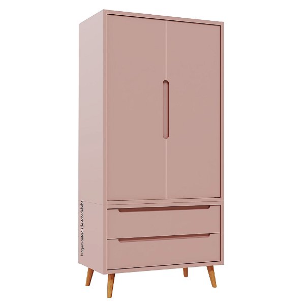 Armário Modular 2 Portas -  Pés Sonhos - Rose