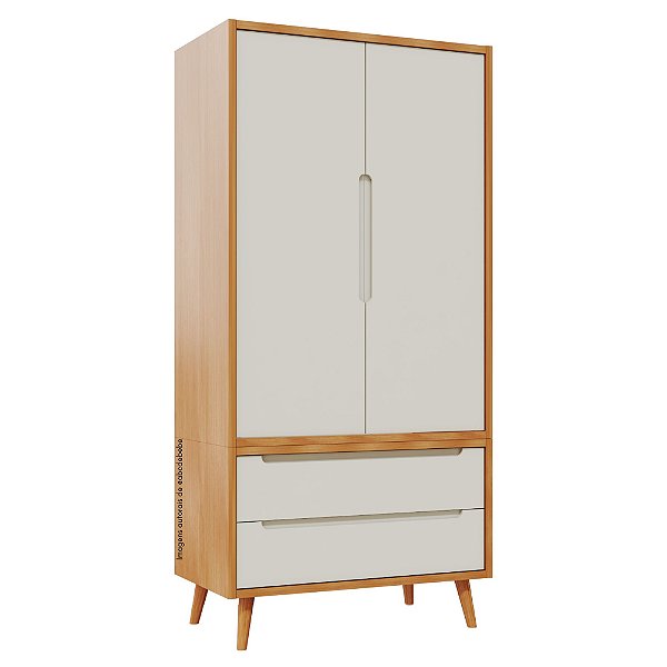 Armário Modular 2 Portas -  Pés Sonhos - Madeira Areia
