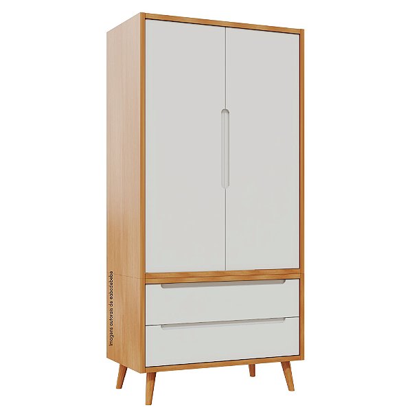 Armário Modular 2 Portas -  Pés Sonhos - Madeira Branco