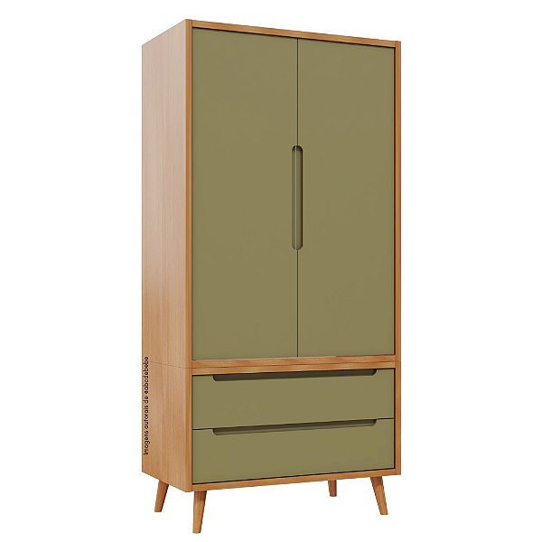 Armário Modular 2 Portas -  Pés Sonhos - Madeira Cacto