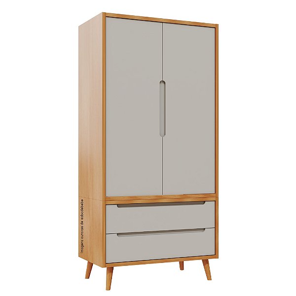 Armário Modular 2 Portas -  Pés Sonhos - Madeira Cinza