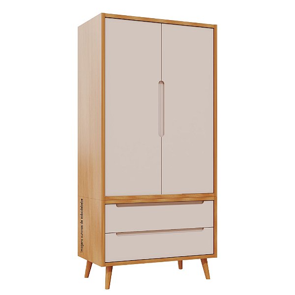 Armário Modular 2 Portas -  Pés Sonhos - Madeira Rosa Old