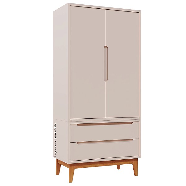 Armário Modular 2 Portas -  Pés Bo - Rosa Old
