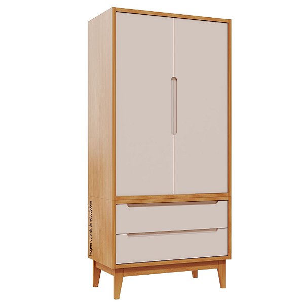 Armário Modular 2 Portas -  Pés Bo - Madeira Rosa Old