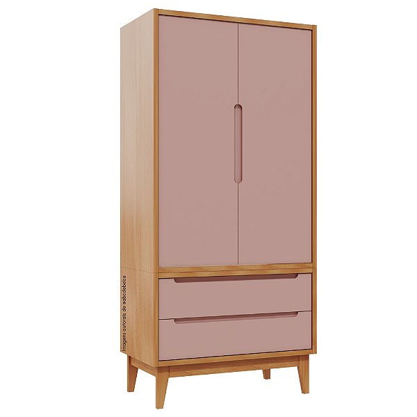 Armário Modular 2 Portas -  Pés Bo - Madeira Rose