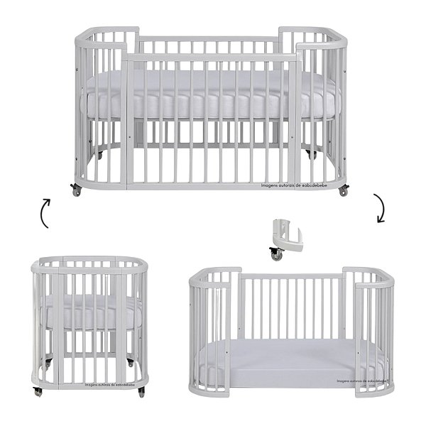 Berço Evolutivo Sleep - 3 em  1 - Cinza