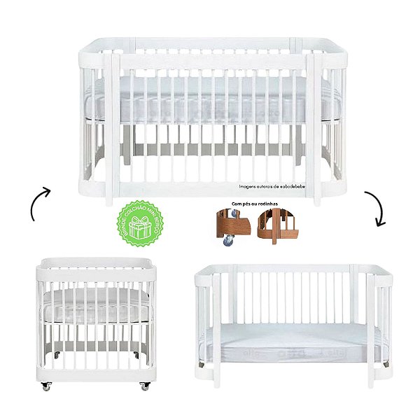 Berço Evolutivo Lola - 3 em 1 - Branco
