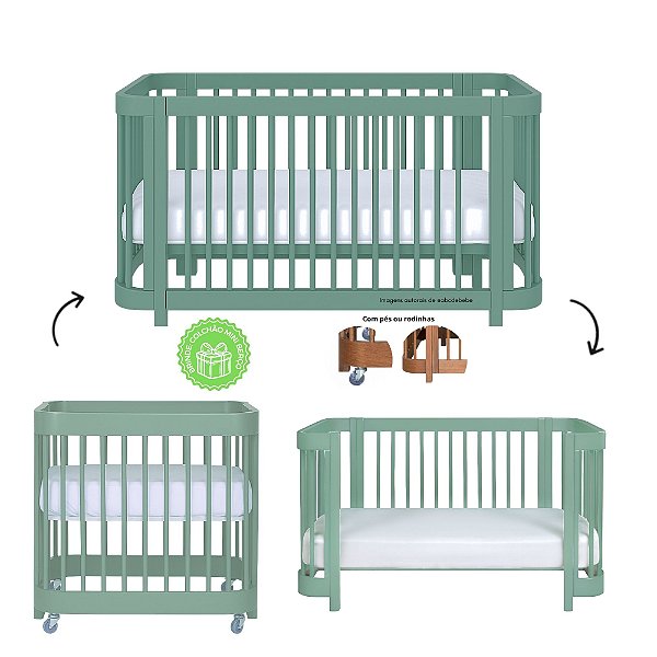 Berço Multifuncional Lola - 3 em 1 - Verde