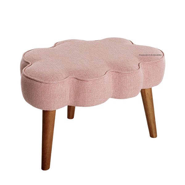 Puff Nuvem - Alto - Linho Rosa - Tecido 107A
