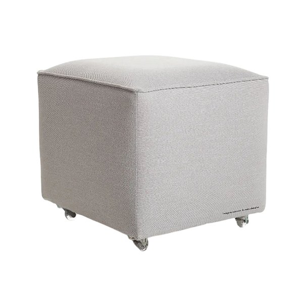 Puff Gama - Linho Cinza Claro - Tecido 228B
