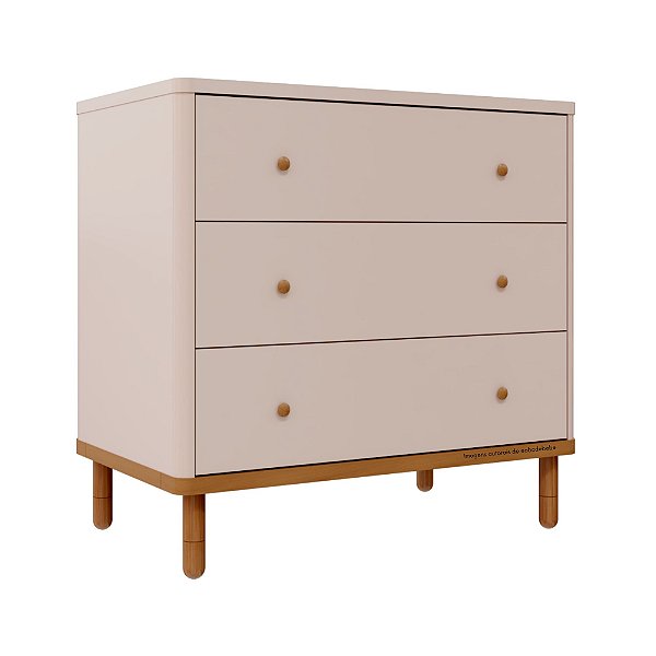 Comoda Joy - Rosa Old com Madeira