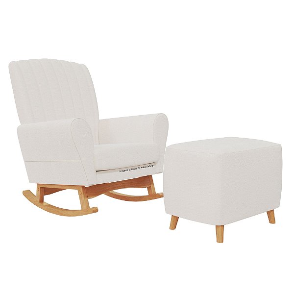Poltrona De Amamentação Cacau Wave - Com Balanço - Boucle Creme