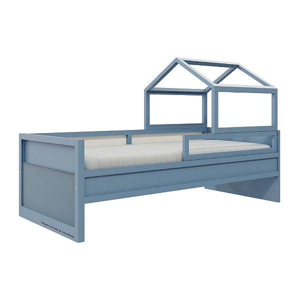 Cama Papaya - Com Casinha - Azul Sereno