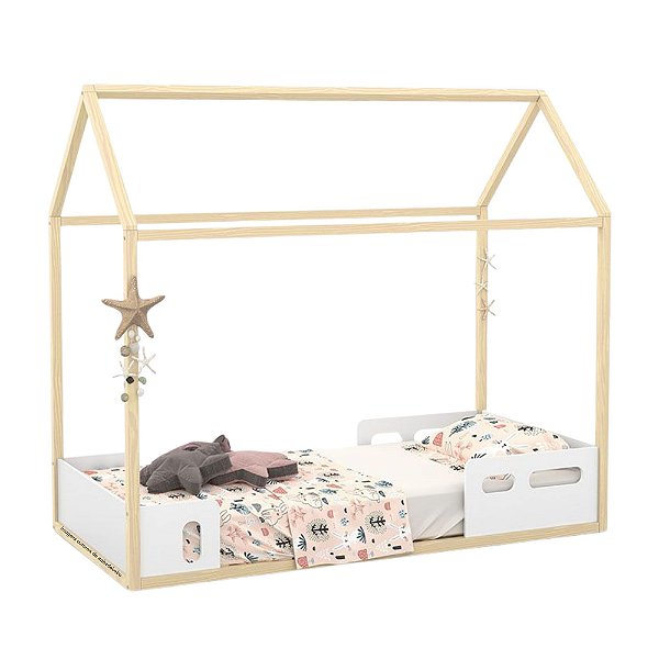 Cama Casinha - Liv 1900 - Branco Soft / Natural 51334