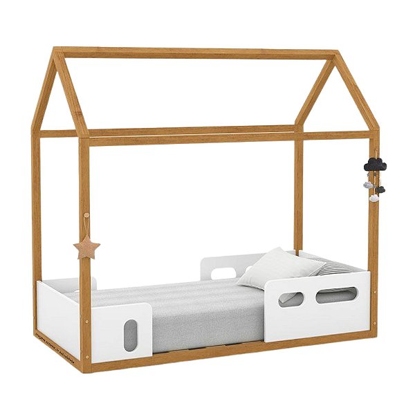Mini Cama Liv - Branco Soft / Freijó - 51467