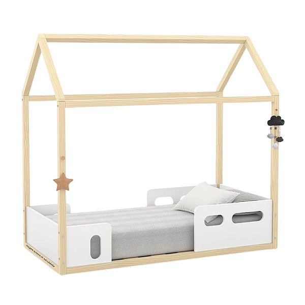 Mini Cama Liv - Branco Soft / Natural - 51253
