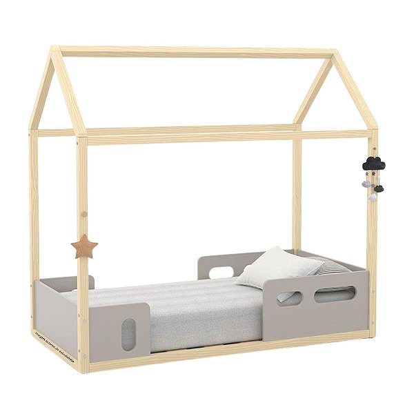 Mini Cama Liv - Cinza / Natural - 51357