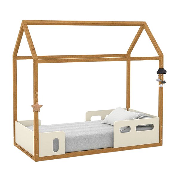 Mini Cama Liv - Off White / Freijó - 51480