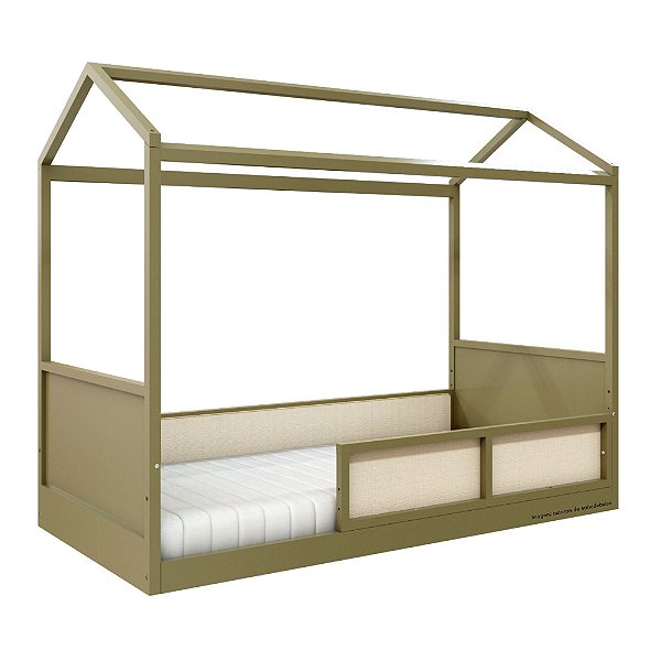 Cama Casinha Link - Com 1 Grade E Meia Em Palha Natural - Cacto