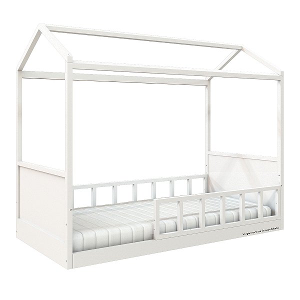 Cama Casinha Link - Com 1 Grade E Meia Palitada - Branco