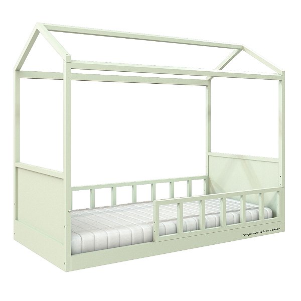 Cama Casinha Link - Com 1 Grade E Meia Palitada - Verde Old
